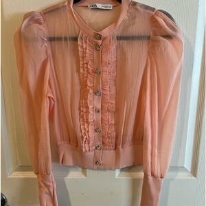Zara top with rhinestones buttons.